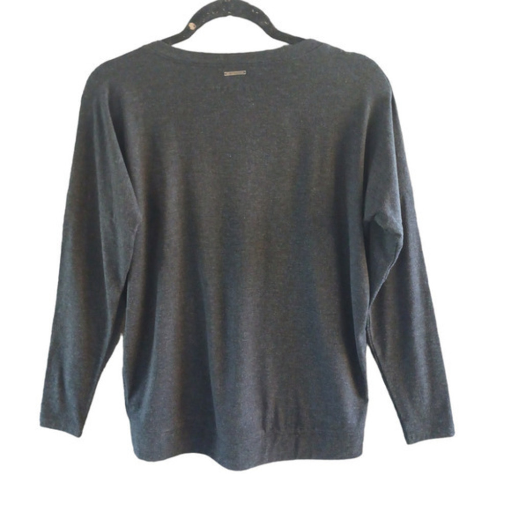 Life Is Good Supreme Blend Pullover Women XS Gray Embroidered Love Oversized - Picture 2 of 13